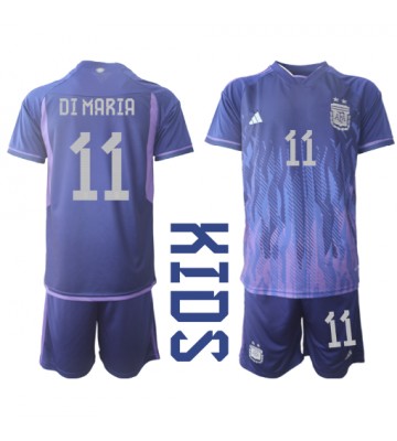 Argentina Angel Di Maria #11 babykläder Bortatröja barn VM 2022 Korta ärmar (+ Korta byxor)